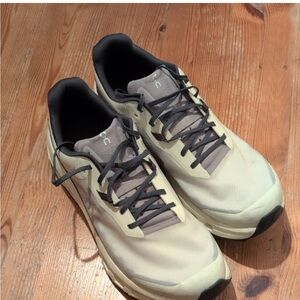 On Running Athletic Shoes in Cream and Black